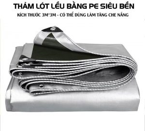 Thảm, bạt lót lều cắm trại TANXIANZHE, chống ẩm, cách nhiệt chất liệu PE siêu bền chống thấm hiệu quả size lớn 3m*3m